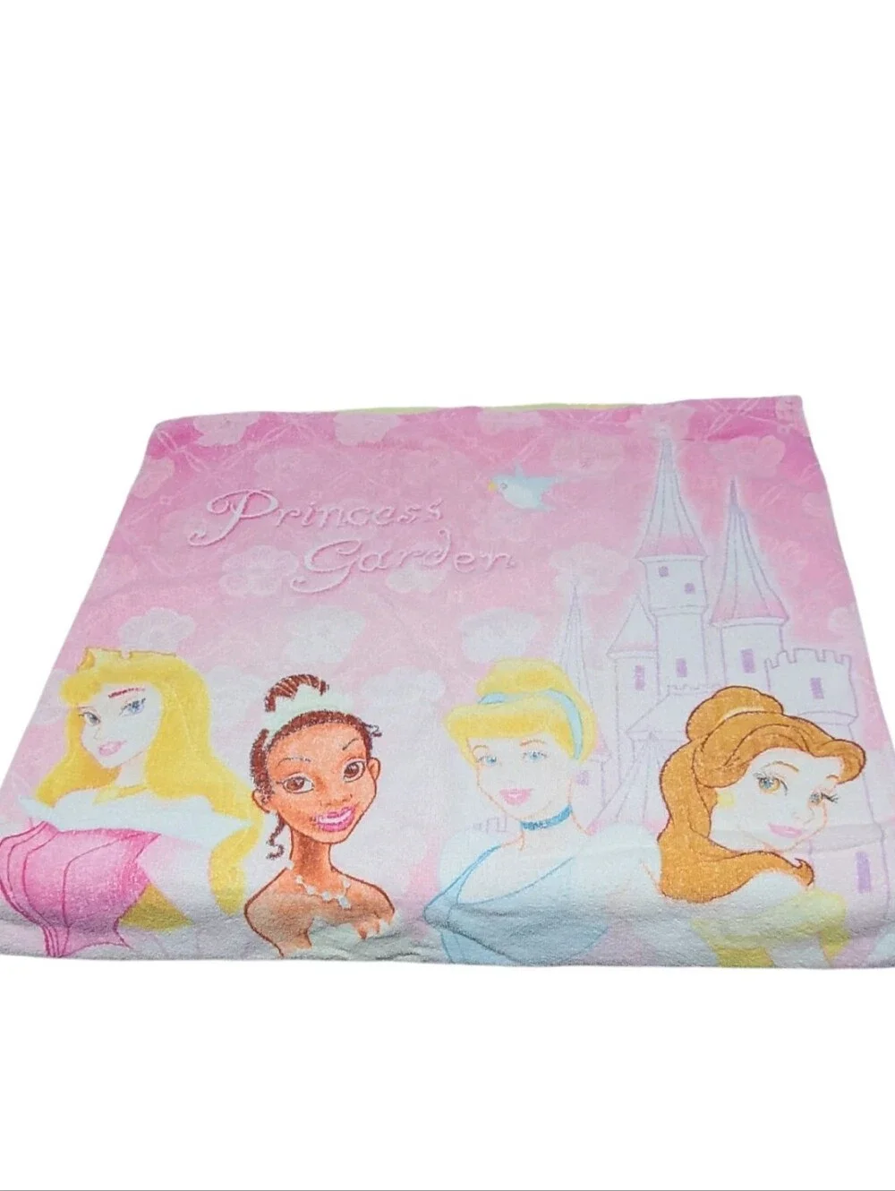 Vintage Disney Princess Beach Towel Floral Gardens Tiana Cinderella Aurora Belle
